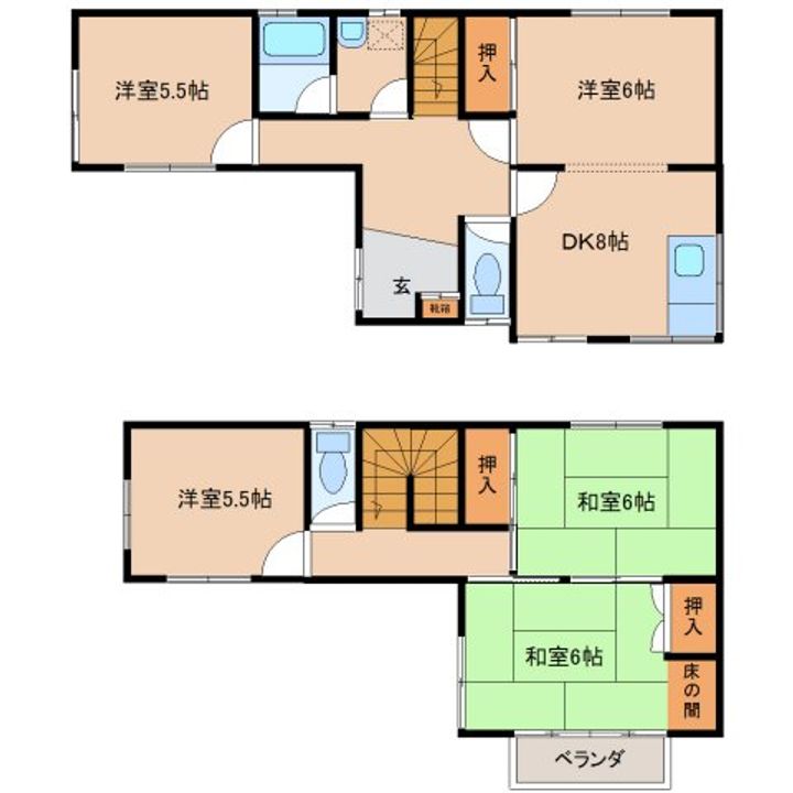 奈良県大和郡山市九条町(一戸建)の賃貸物件の間取り