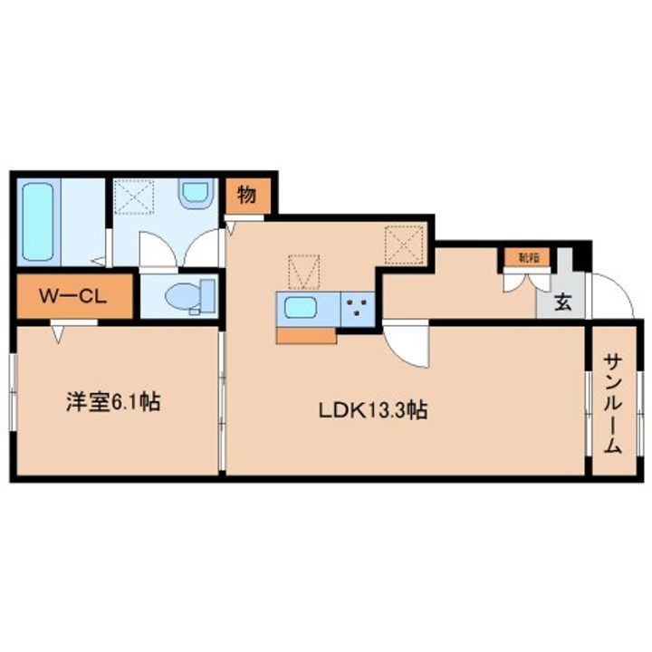 奈良県大和郡山市額田部北町(アパート)の賃貸物件の間取り