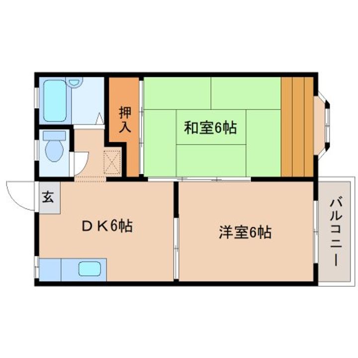 奈良県奈良市左京1丁目(アパート)の賃貸物件の間取り