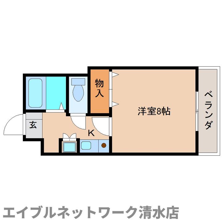 静岡県静岡市清水区渋川1丁目(マンション)の賃貸物件の間取り