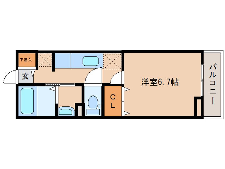 奈良県奈良市杏町(アパート)の賃貸物件の間取り