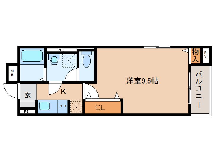 奈良県天理市川原城町(マンション)の賃貸物件の間取り