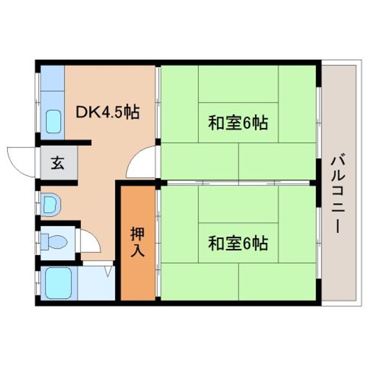 奈良県北葛城郡上牧町桜ケ丘1丁目(マンション)の賃貸物件の間取り