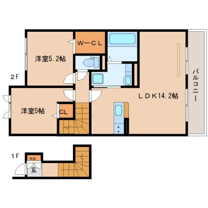 奈良県奈良市大森町(アパート)の賃貸物件の間取り