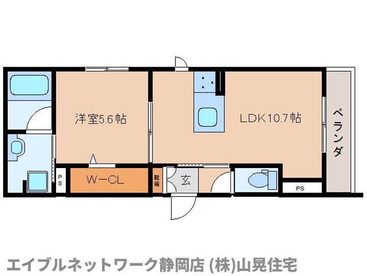 静岡県静岡市葵区安東2丁目(マンション)の賃貸物件の間取り