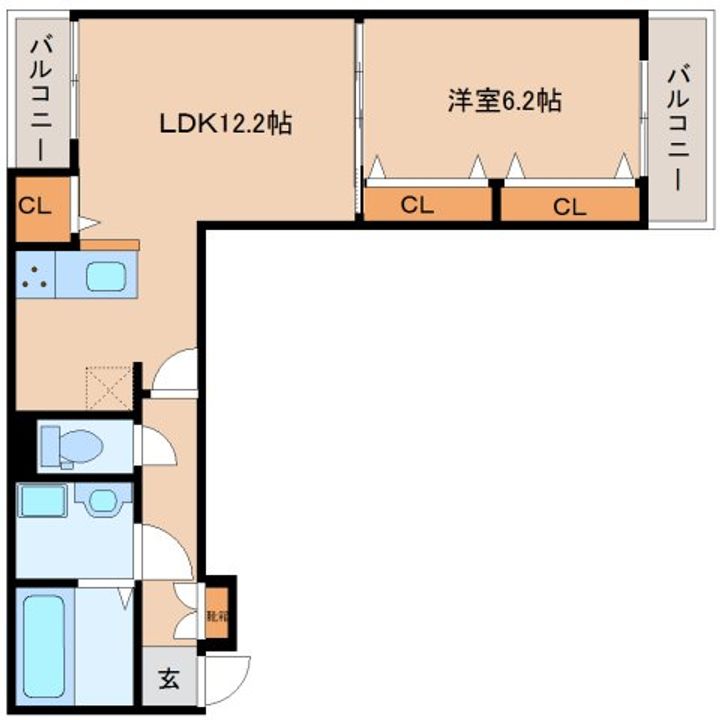 奈良県奈良市杏町(アパート)の賃貸物件の間取り