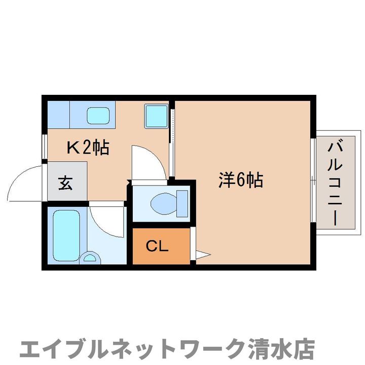 静岡県静岡市清水区港南町(アパート)の賃貸物件の間取り