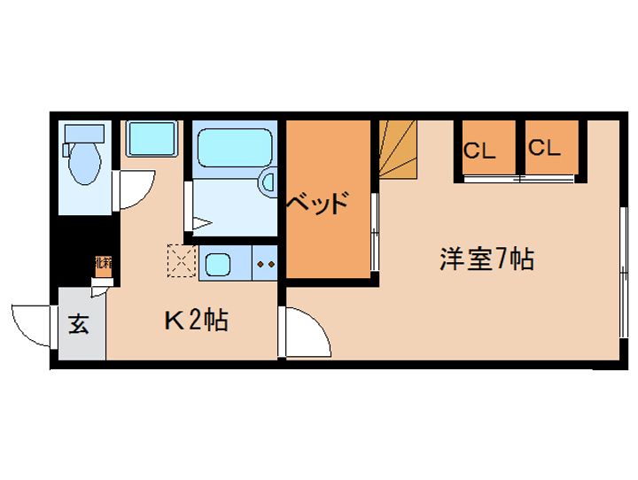 奈良県奈良市中山町(アパート)の賃貸物件の間取り