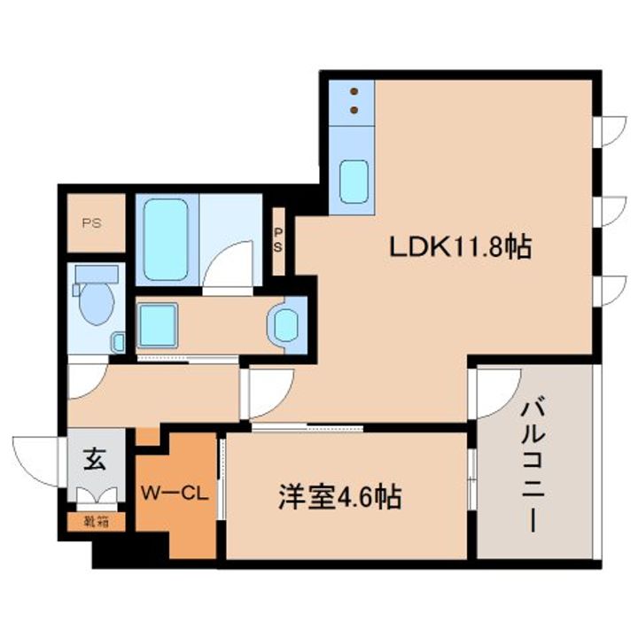 奈良県奈良市大宮町1丁目(マンション)の賃貸物件の間取り