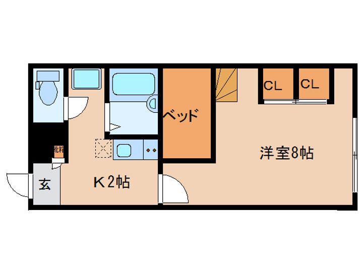 奈良県奈良市中山町(アパート)の賃貸物件203の間取り