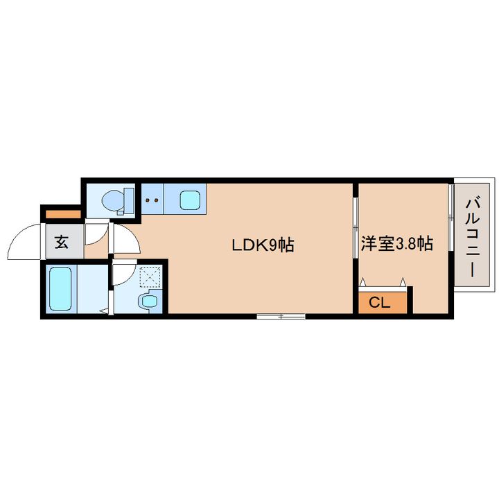 奈良県大和郡山市筒井町(アパート)の賃貸物件の間取り
