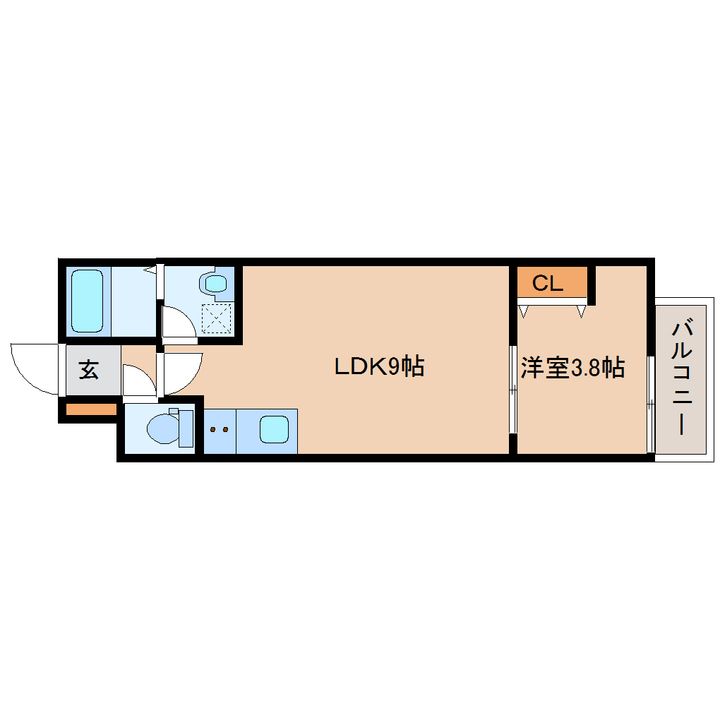 奈良県大和郡山市筒井町(アパート)の賃貸物件の間取り