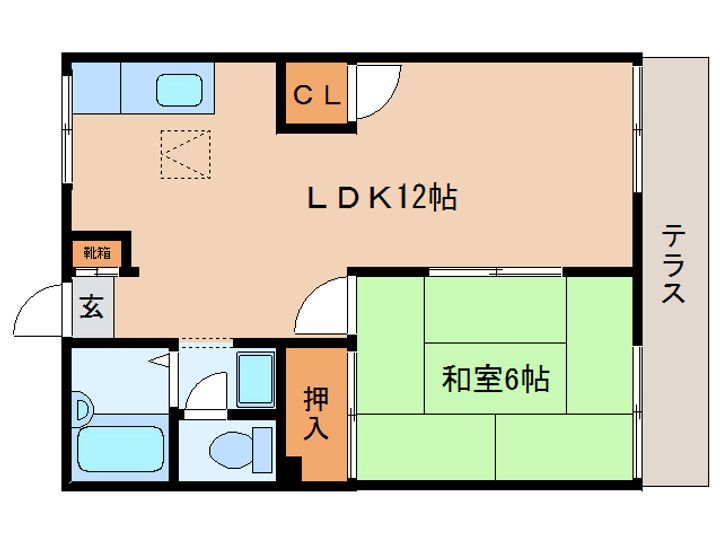 奈良県大和郡山市冠山町(アパート)の賃貸物件の間取り