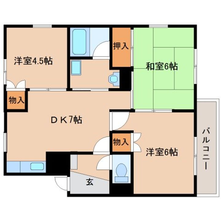 奈良県橿原市上品寺町(マンション)の賃貸物件の間取り