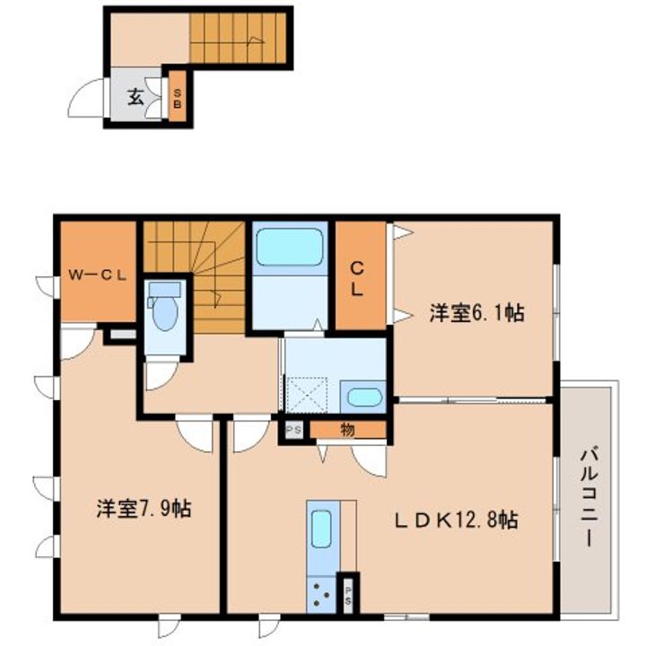 奈良県磯城郡田原本町大字新町(アパート)の賃貸物件201の間取り