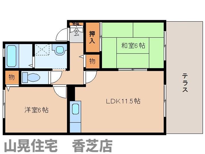 奈良県香芝市狐井(アパート)の賃貸物件の間取り