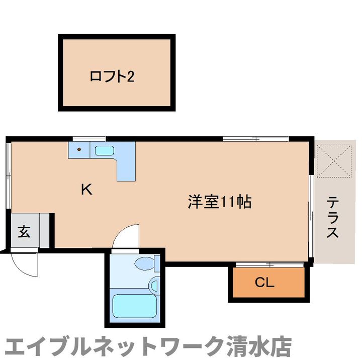 静岡県静岡市清水区高橋2丁目(アパート)の賃貸物件の間取り