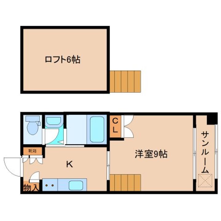 奈良県奈良市六条1丁目(アパート)の賃貸物件の間取り