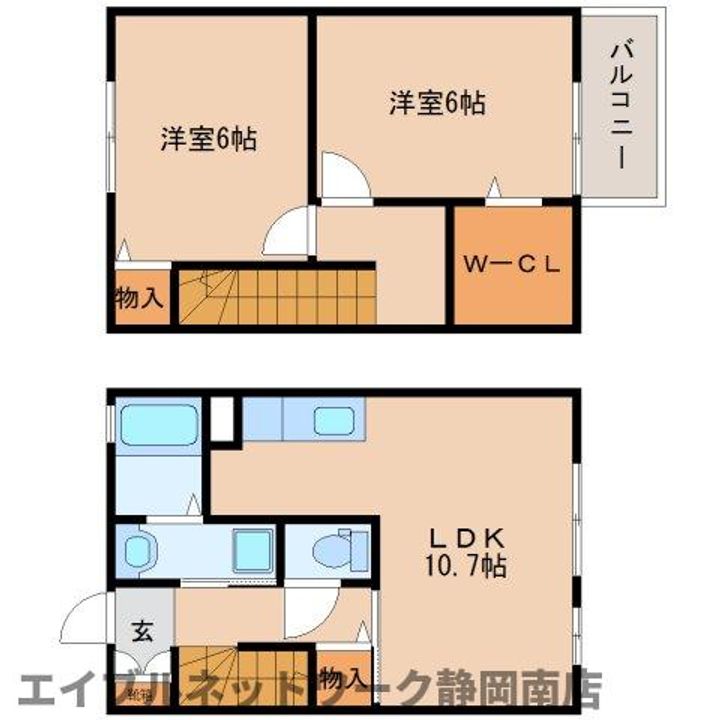 静岡県焼津市小土(アパート)の賃貸物件1の間取り