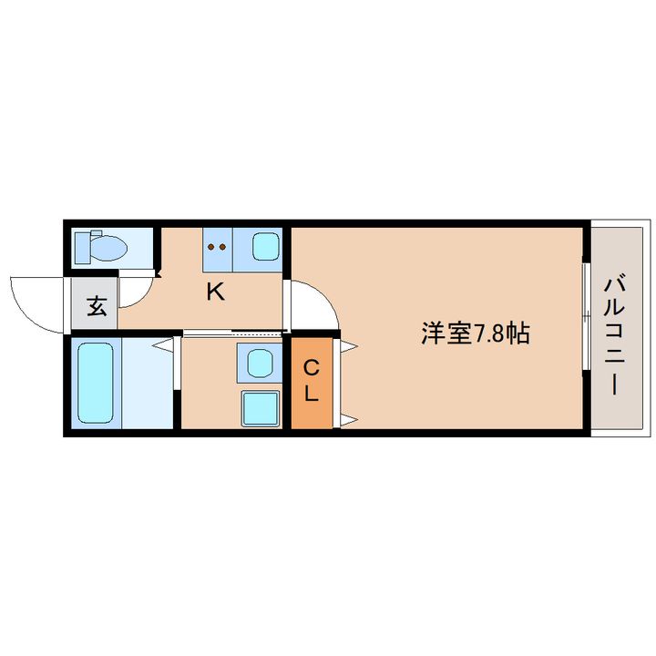 奈良県奈良市富雄北1丁目(アパート)の賃貸物件の間取り