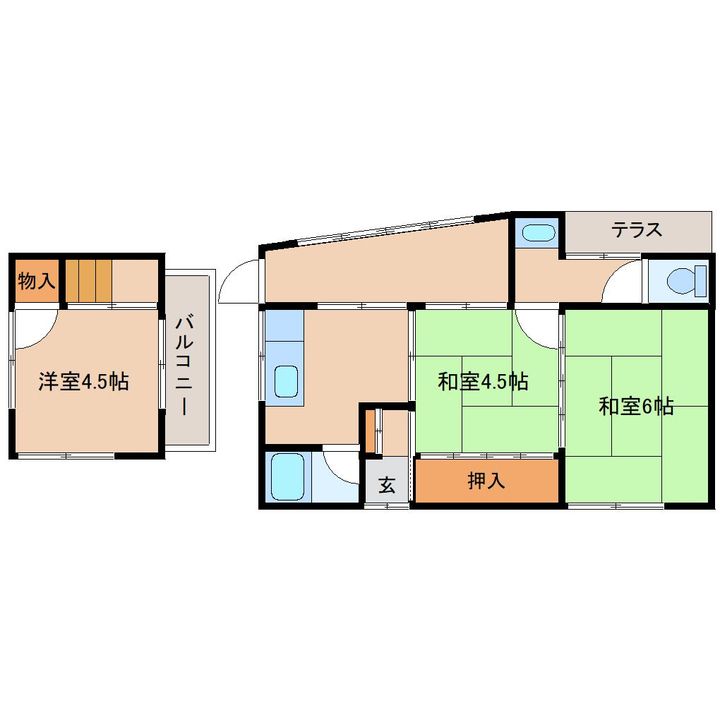 奈良県大和郡山市九条町(一戸建)の賃貸物件の間取り