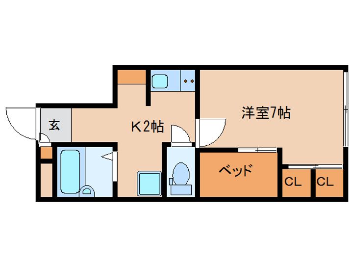 奈良県奈良市菅原東1丁目(アパート)の賃貸物件の間取り