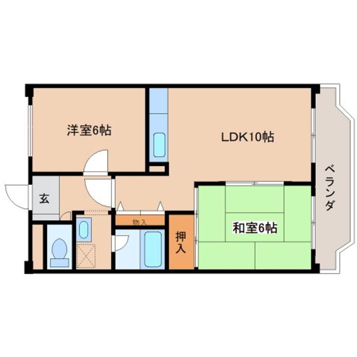 奈良県生駒市東生駒1丁目(マンション)の賃貸物件303の間取り