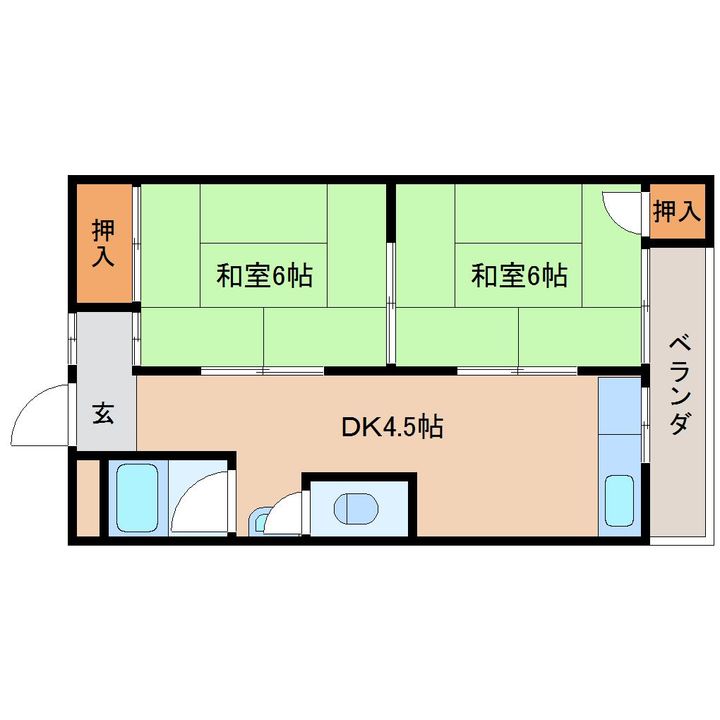 宝ハイツ302の間取り