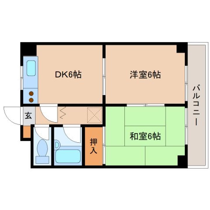 奈良県奈良市北之庄町(マンション)の賃貸物件の間取り