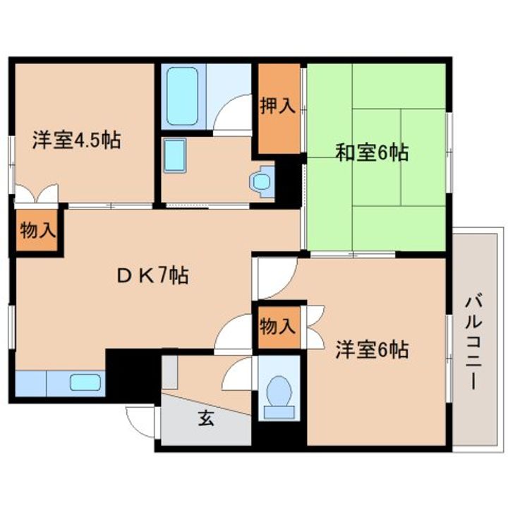 奈良県橿原市上品寺町(マンション)の賃貸物件302の間取り