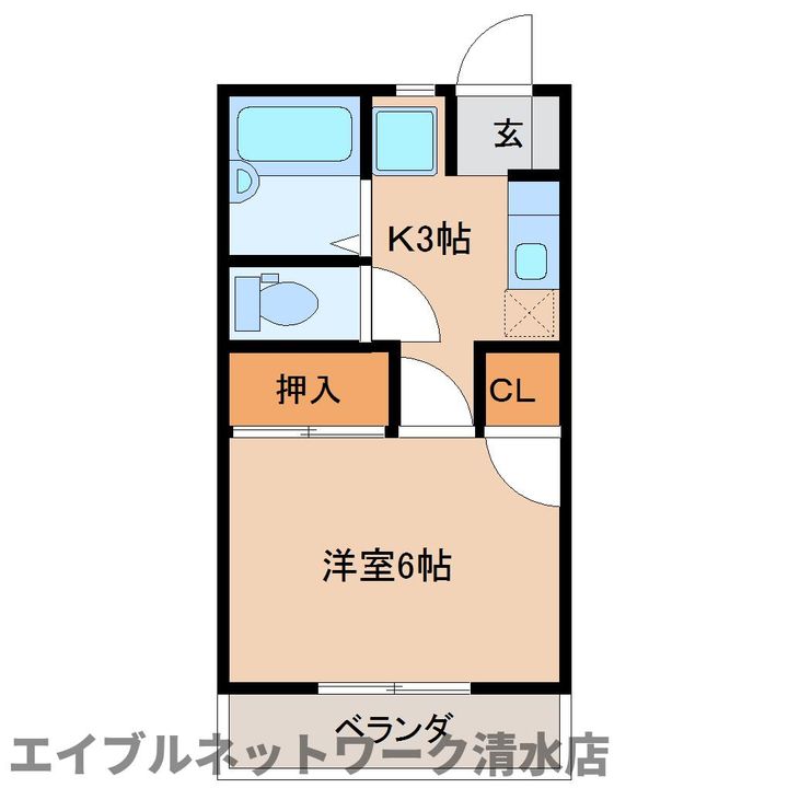 静岡県静岡市清水区三保(アパート)の賃貸物件の間取り