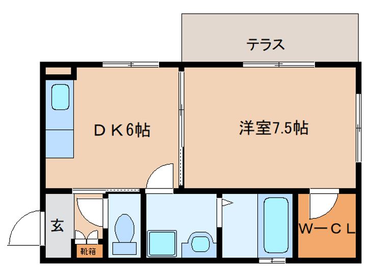 奈良県奈良市六条町(アパート)の賃貸物件の間取り
