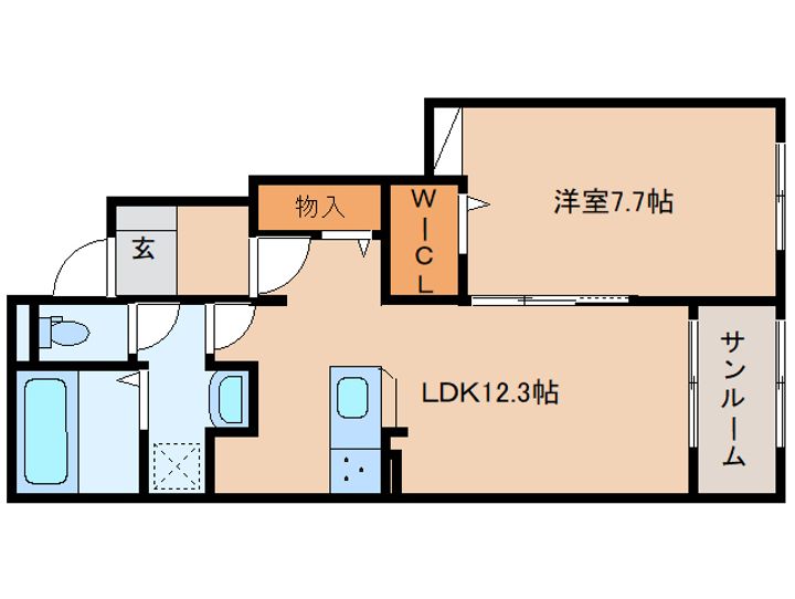 奈良県天理市石上町(アパート)の賃貸物件の間取り