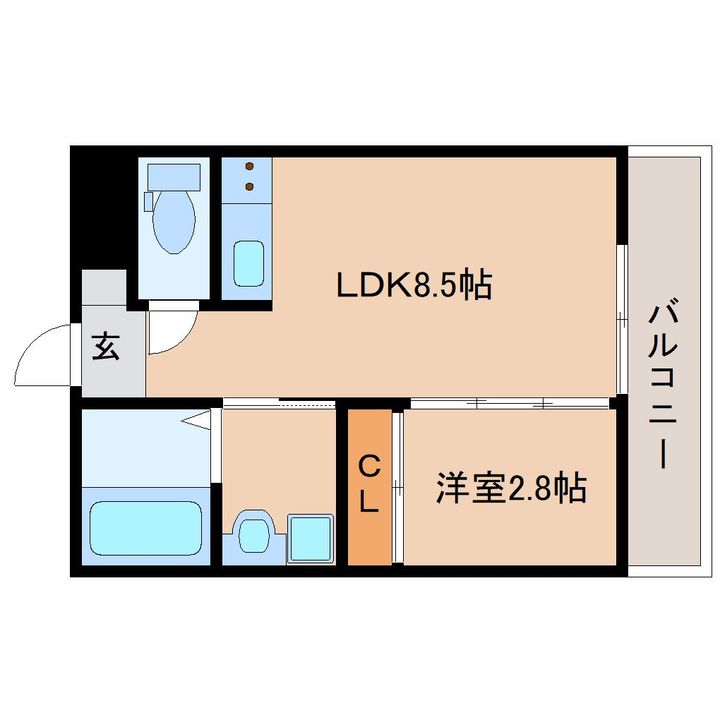 奈良県生駒市東松ケ丘(アパート)の賃貸物件303の間取り