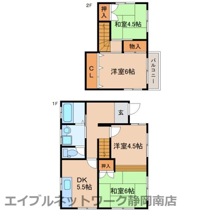 静岡県焼津市田尻(一戸建)の賃貸物件Kの間取り