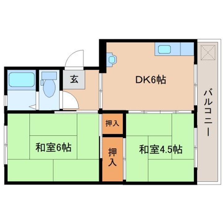 奈良県奈良市芝辻町(マンション)の賃貸物件の間取り