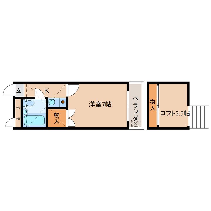 奈良県奈良市南紀寺町4丁目(アパート)の賃貸物件203の間取り