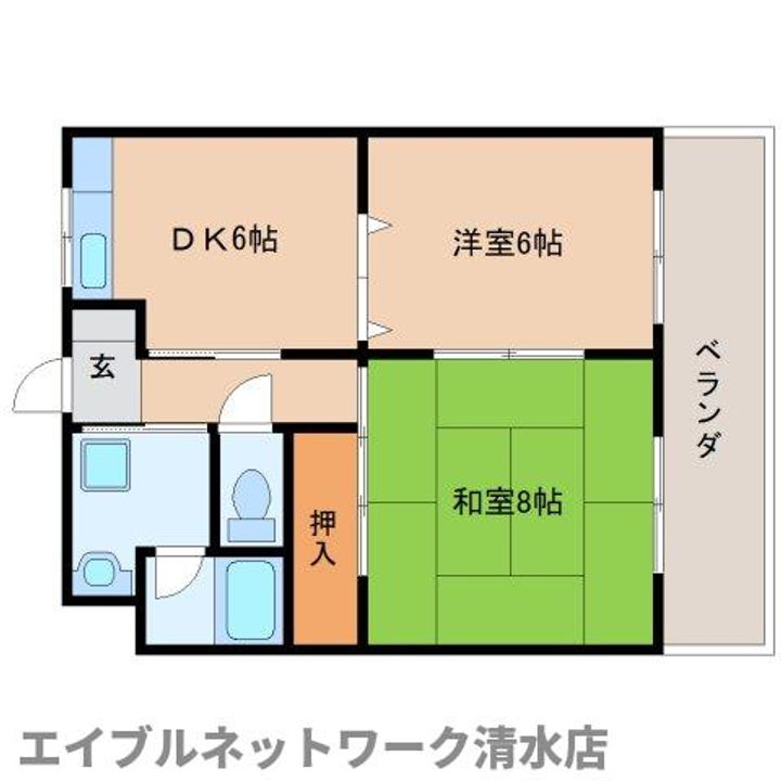 静岡県静岡市清水区押切(マンション)の賃貸物件の間取り