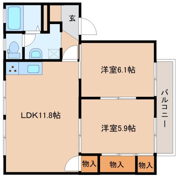 京都府相楽郡精華町桜が丘4丁目(アパート)の賃貸物件の間取り