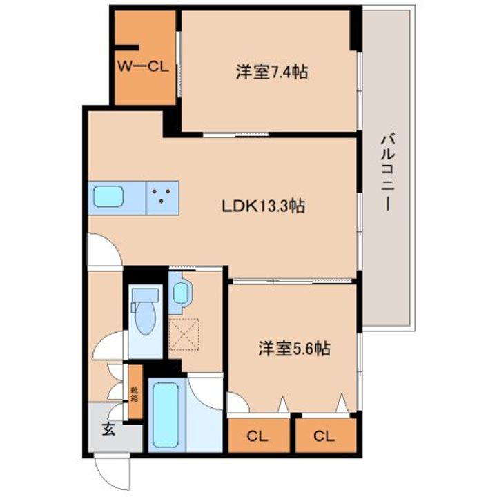 奈良県奈良市三条栄町(マンション)の賃貸物件の間取り