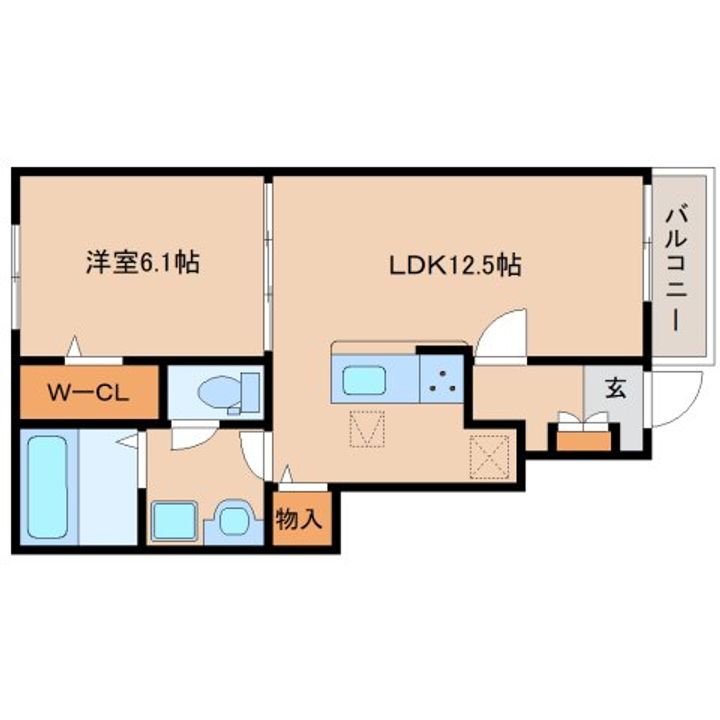 奈良県奈良市秋篠早月町(アパート)の賃貸物件の間取り