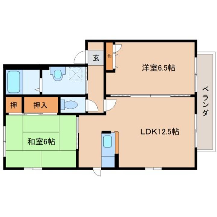 奈良県桜井市大字外山(アパート)の賃貸物件203の間取り