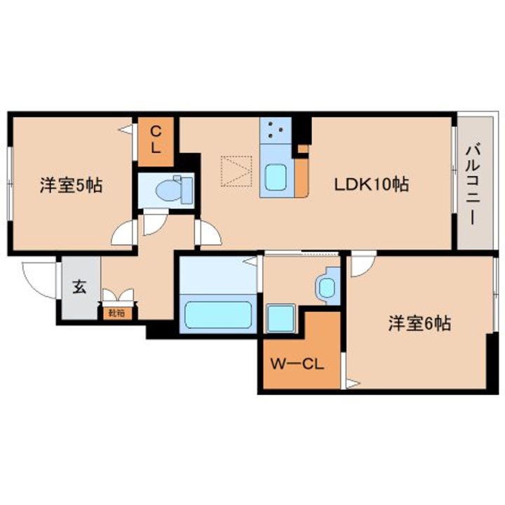 奈良県奈良市東九条町(アパート)の賃貸物件の間取り