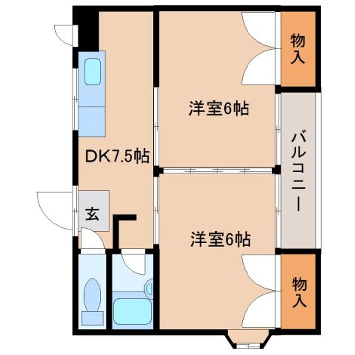 奈良県大和郡山市南大工町(マンション)の賃貸物件の間取り