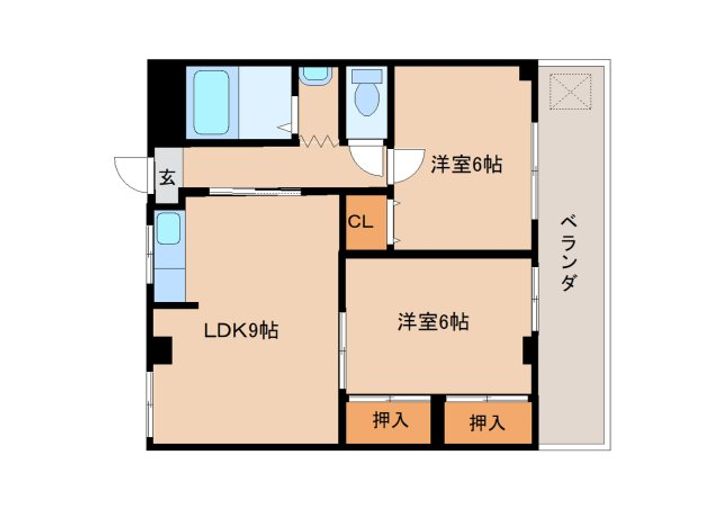奈良県香芝市関屋(マンション)の賃貸物件203の間取り