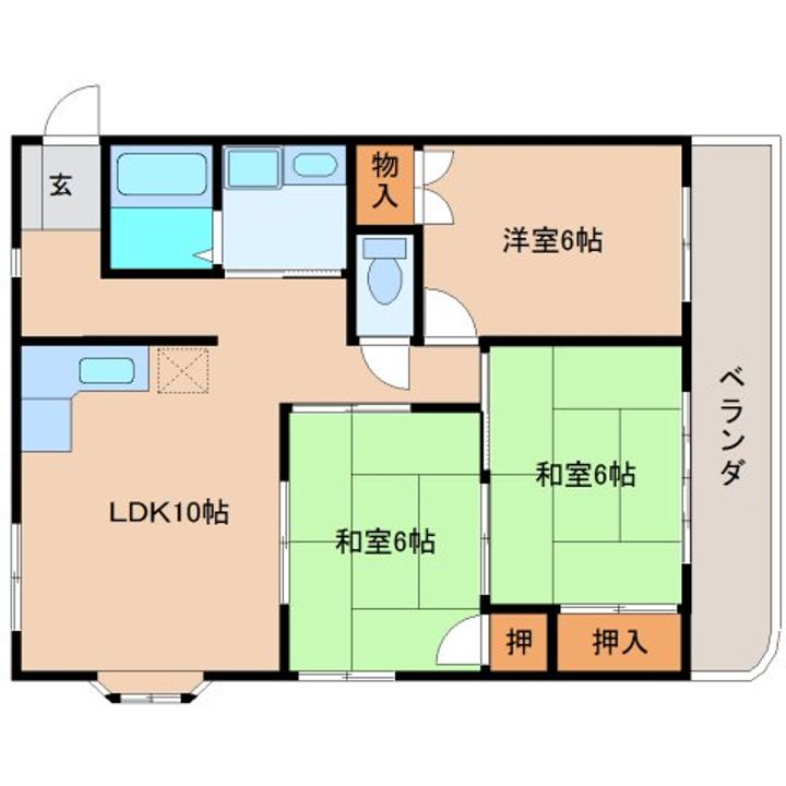 静岡県静岡市清水区押切(マンション)の賃貸物件の間取り