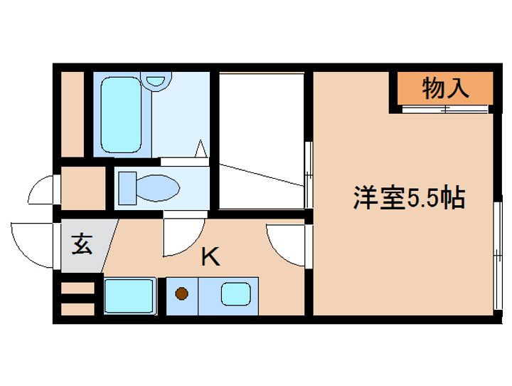 奈良県奈良市法蓮町(アパート)の賃貸物件202の間取り
