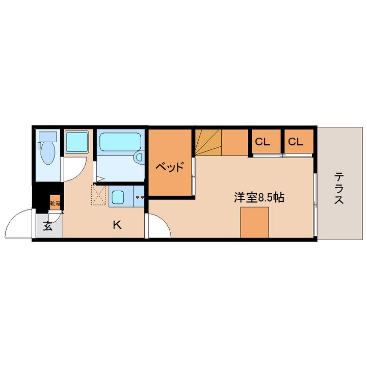奈良県奈良市佐保台西町(アパート)の賃貸物件203の間取り