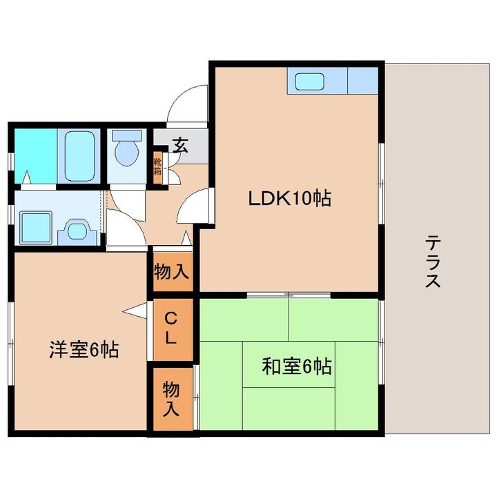 奈良県香芝市穴虫(アパート)の賃貸物件D105の間取り