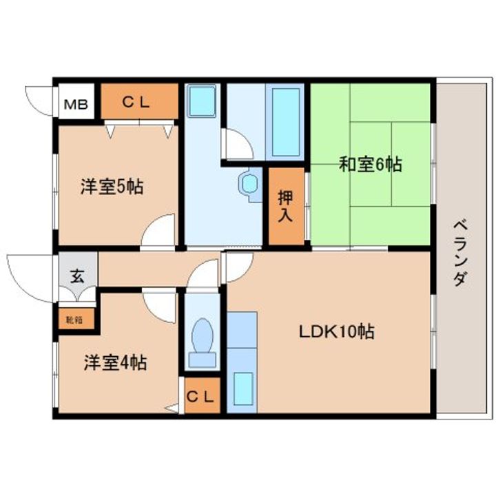 奈良県香芝市西真美1丁目(マンション)の賃貸物件604の間取り